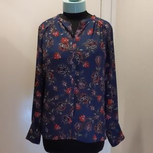 Paisley button front blouse